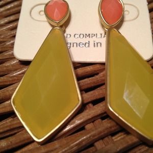 ⭐Sold⭐Bold yellow coral statement earrings