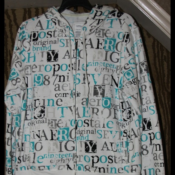 White with graffiti Aeropostale Hoodie!