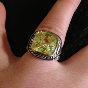 David Yurman inspired Lime green ring