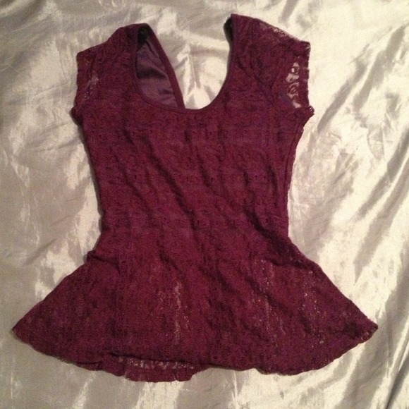 Purple lace shirt❌sold❌ - Picture 1 of 3