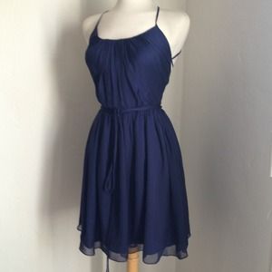 Halston Heritage Navy Halter with Cross Ties