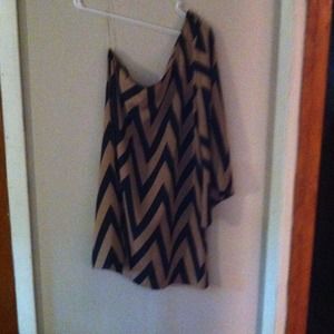 One shoulder Chevron Dress