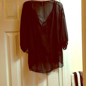 Black 3/4 sheer top