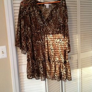 Sheer Leopard print top.