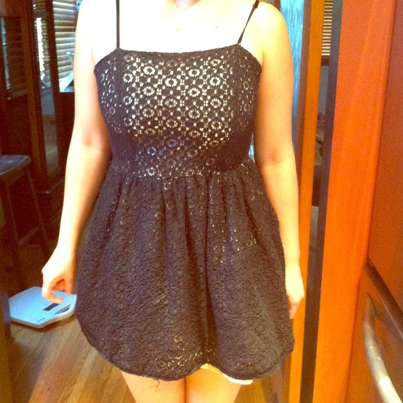 Black with nude lace