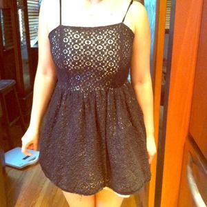 Black with nude lace