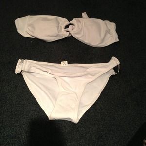 White strapless bikini