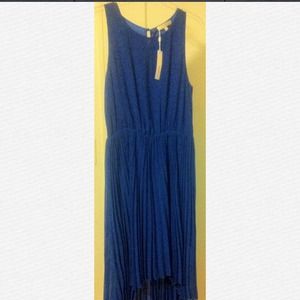 Cobalt blue, pleated, high-low dress!
