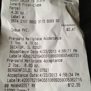 Your tracking receipt for posher