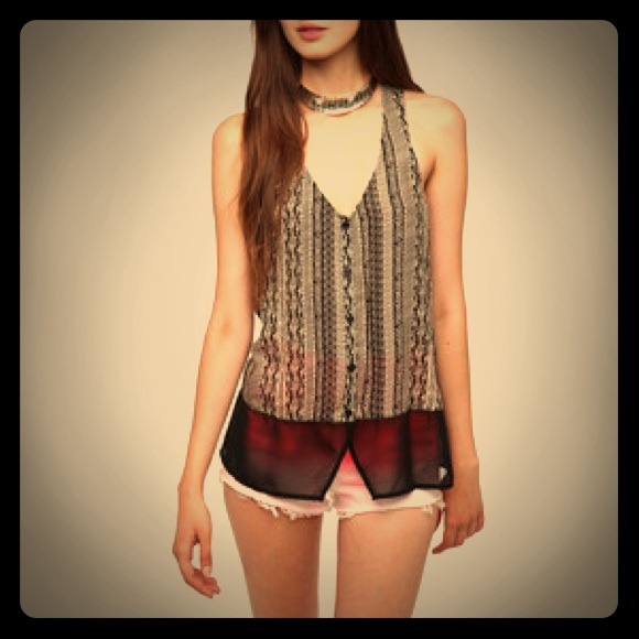 Silence and Noise Chiffon Hem Tank Top