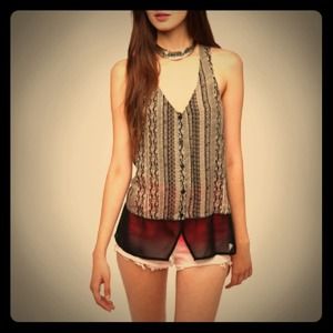 Silence and Noise Chiffon Hem Tank Top