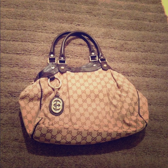 Gucci Handbags - Gucci sukey GC brown/tan canvas shoulder bag