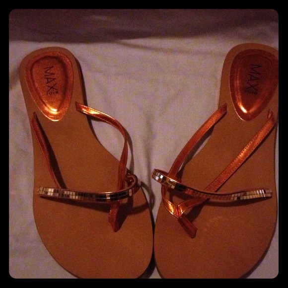 Orange Metallic Sandals