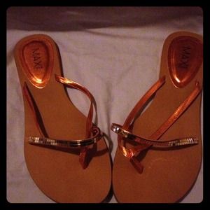 Orange Metallic Sandals