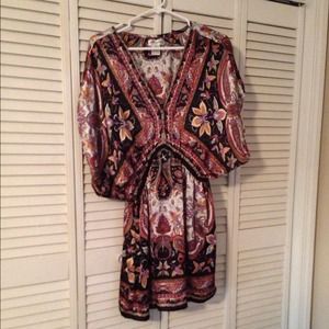 Tunic length paisley kimono top. All sales final.