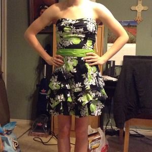 Black strapless dress