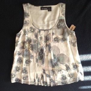 DKNY Jeans Top, Sleeveless Floral-Print Tank
