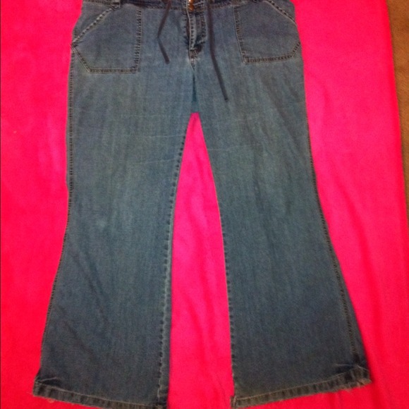 Plus Size 22tall flare drawstring jeans