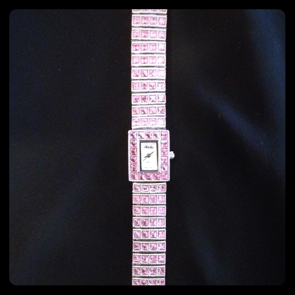 Pink rhinestone watch.