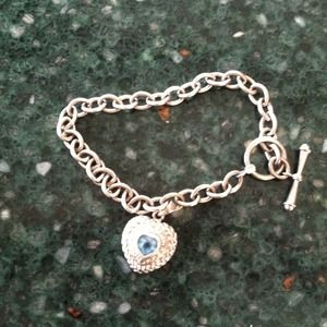 Zales diamond heart link bracelet.