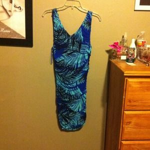 Blue V-neck short dress !! NEVER WORN