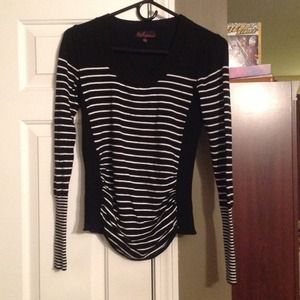 Take Out b/w striped sweater.
