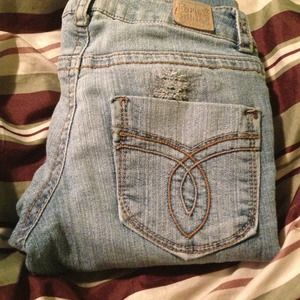 Paris blue jeans that I had bought in Tennessee