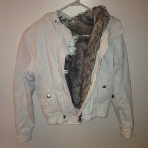 Faux fur lined coat