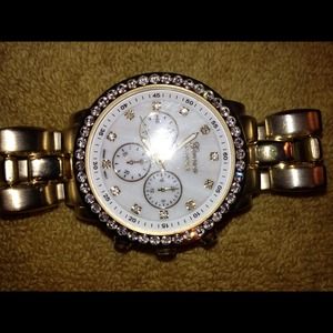 Gold tone bling watch- worn one time