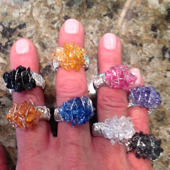 Trendy Glass Rings LOT 💍💍💍💍💍💍💍✂✂✂✂✂