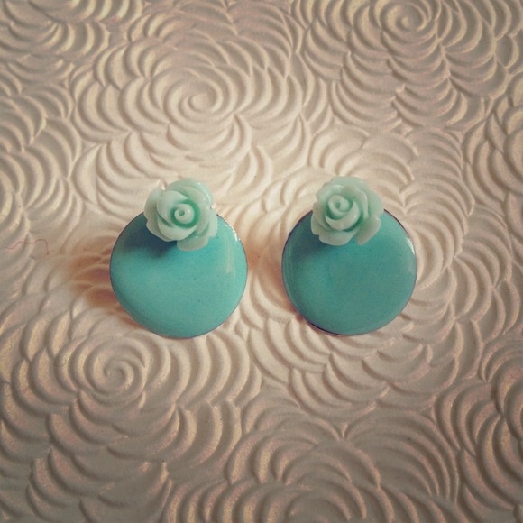 Rose studded whimsical earrings