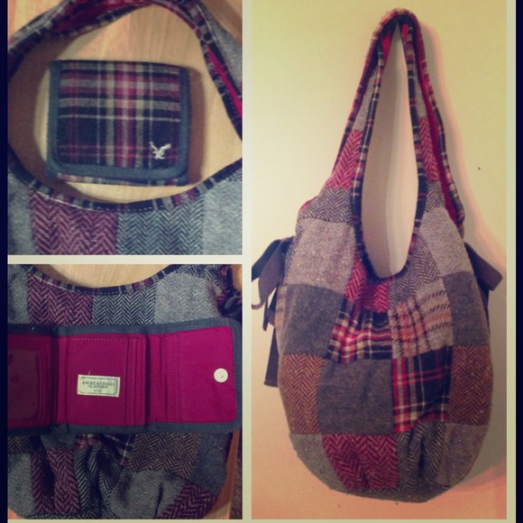 American Eagle Outfitters Handbags - **Reduced**American Eagle Patchwork Bag w/ Wallet!