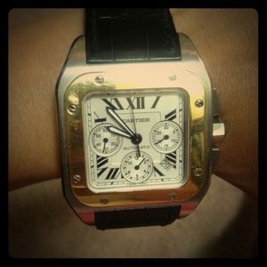 Men's Cartier Santos 100 watch!  100% Authentic.