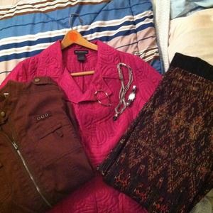 Hold-2 jackets, skirt, necklace, bracelet , watch