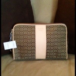 Coach Classic Beauty Case~Leather Trim ~Never Used