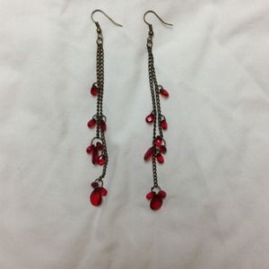 Ruby red earrings!!