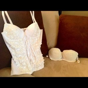 White Bustier ~Pearl Fashion Bra