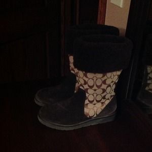 Brown coach boots worn once!