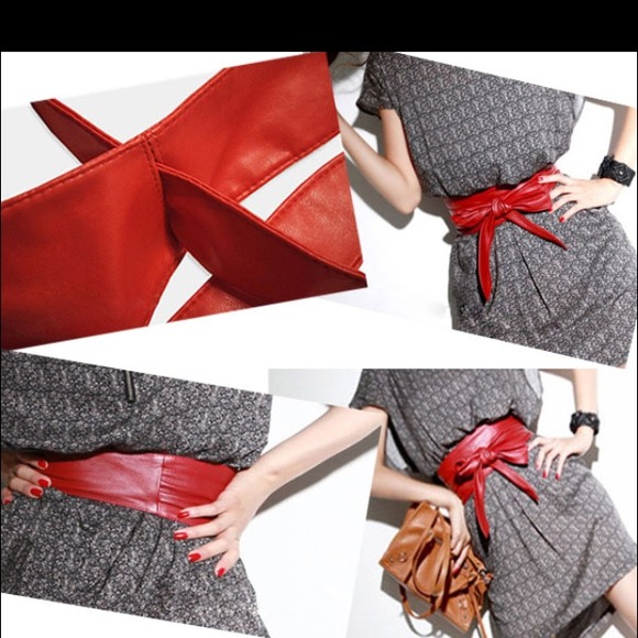 Faux leather belt 86"