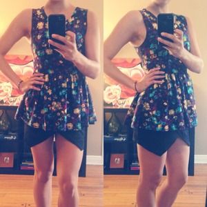 Reserved! Spring floral peplum top