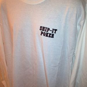(White) Ship-It Poker Long/Short Sleeve Shirt