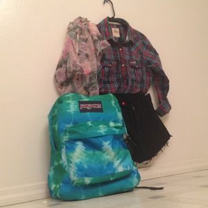 90%new JanSport high dye backpack ! Teal green
