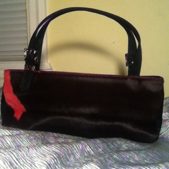 Adrienne Vittadini brown and fushia small purse.