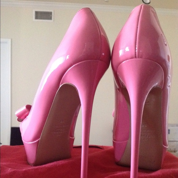 Sold!Valentino Bubble Rose Open Toe Bow Pump - Picture 3 of 7