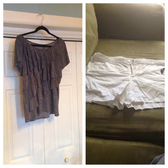 Gray shirt and white shirts