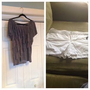 Gray shirt and white shirts