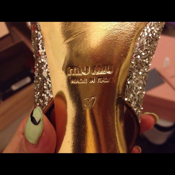 💯Miu Miu glitter peek a boo heels💖 - Picture 2 of 4