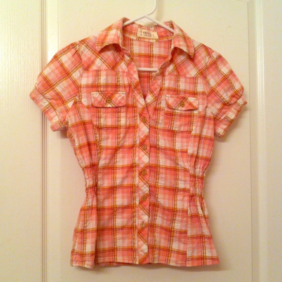Fitted Plaid Button Up Shirt