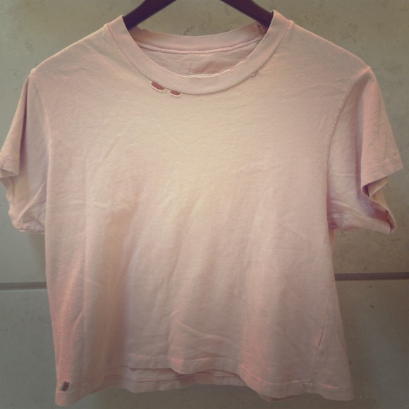 Current/Elliott Distressed Cropped Tee
