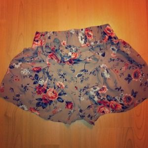 Floral & Beige Shorts